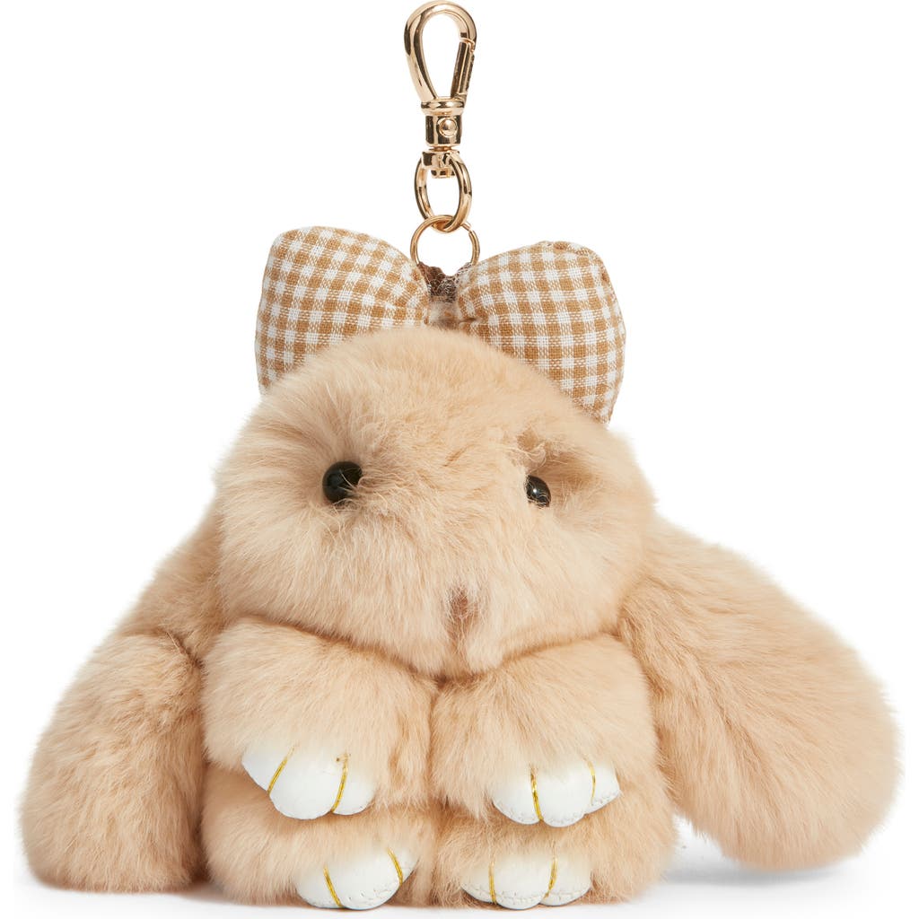 Bp. Plush Bunny Bag Charm In Brown