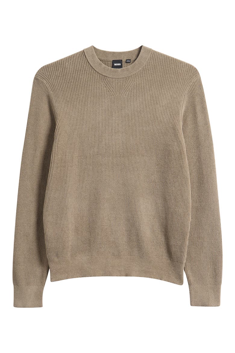Horso Crewneck Sweater, Alternate, color, OPEN BROWN