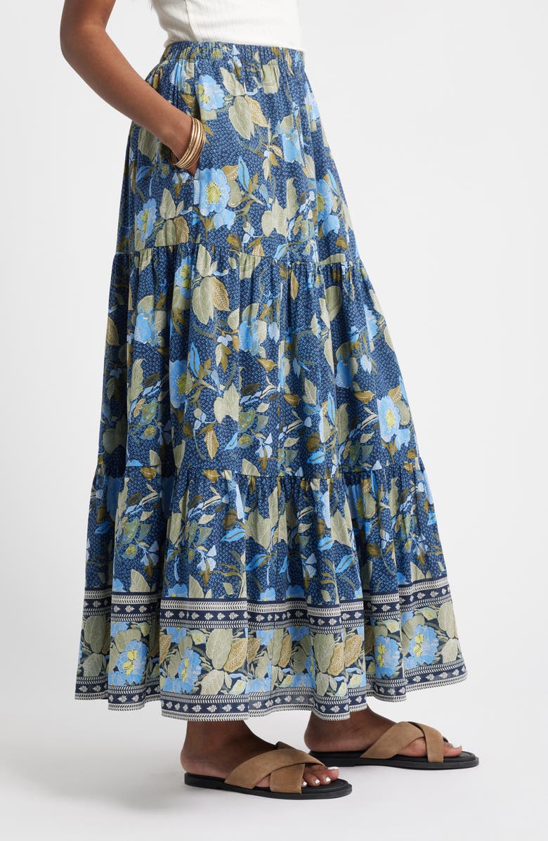 Treasure & Bond Print Tiered Maxi Skirt, Alternate, color, 