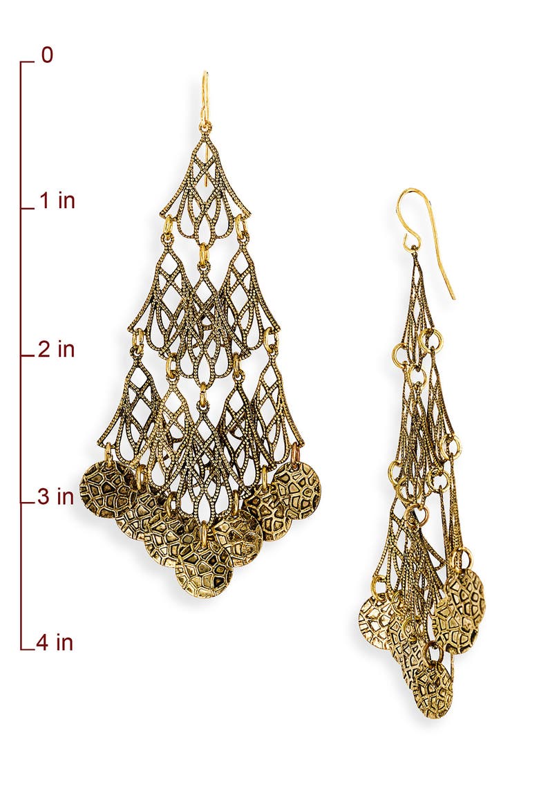 Disc & Filigree Earrings, Alternate, color, BURNISHED GOLD