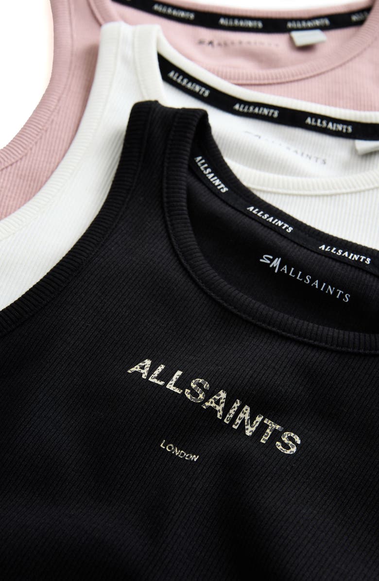 smALLSAINTS by ALLSAINTS Kids' 3-Pack Assorted Logo Tanks, Alternate, color, White