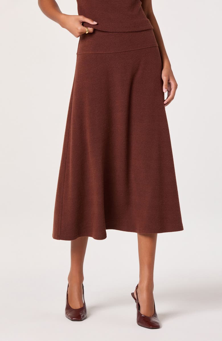 ASTR the Label Knit Midi Skirt, Alternate, color, Dark Rust
