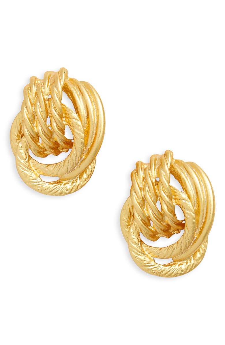 Karine Sultan Hoop Drop Earrings, Main, color, Gold