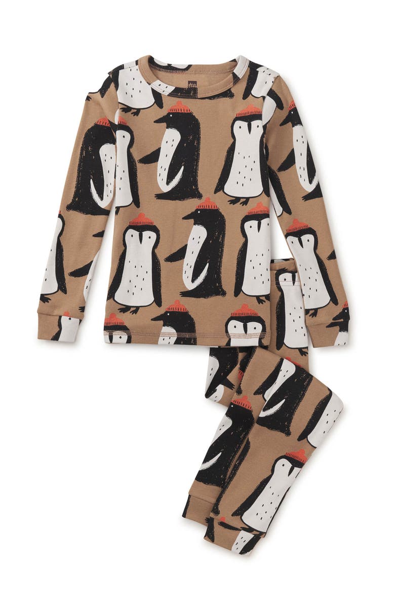 Tea Collection Goodnight Pajama Set, Main, color, Team Penguin