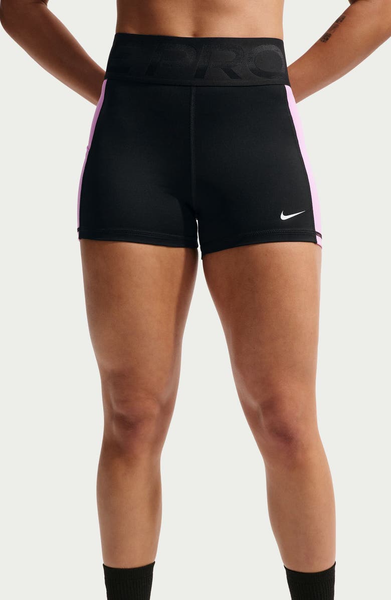 Nike Pro Sculpt Dri-FIT Bike Shorts, Alternate, color, Black/ Magenta/ White