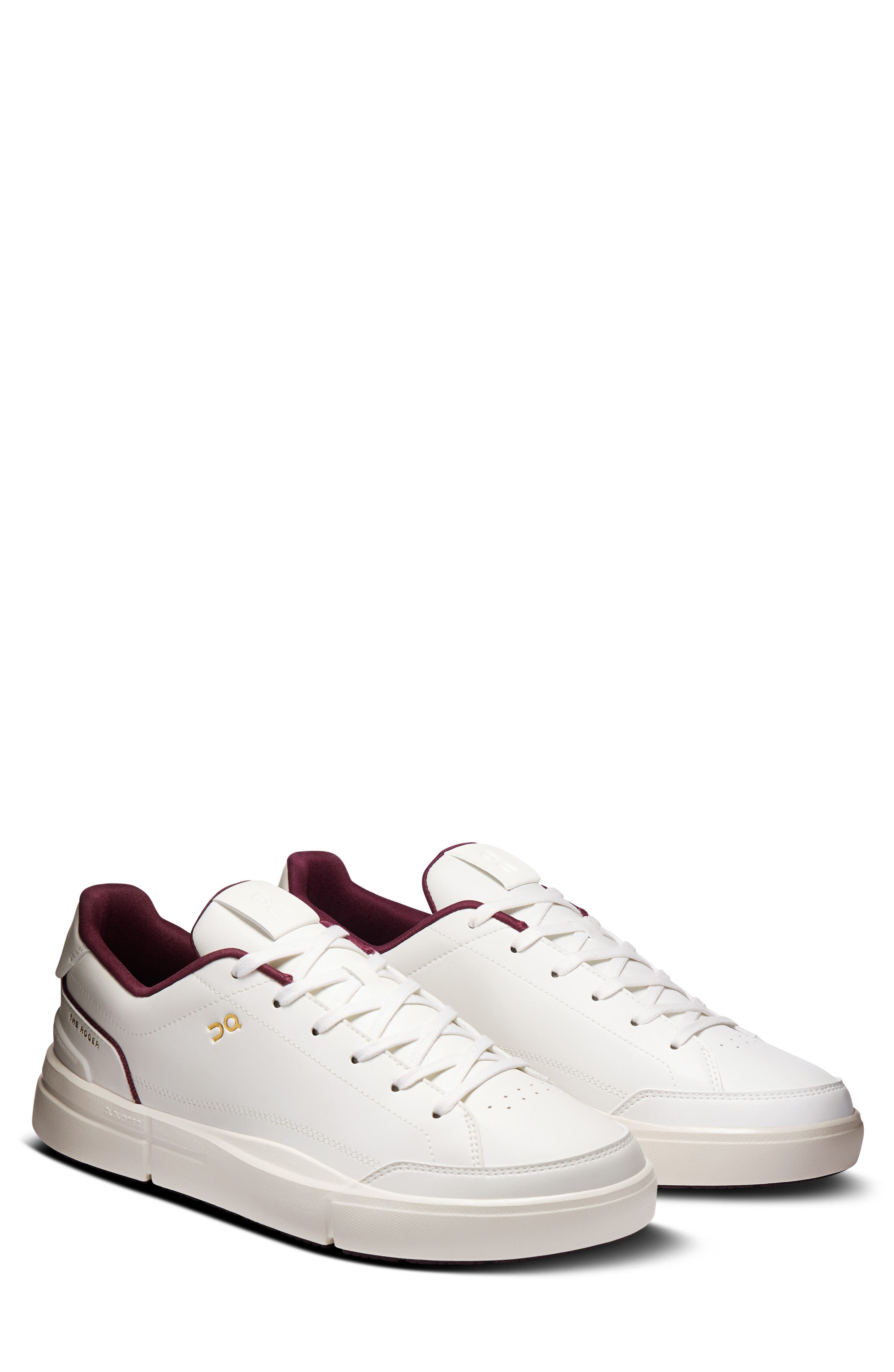 On THE ROGER Centre Court Tennis Sneaker, Main, color, Ivory/ Maroon