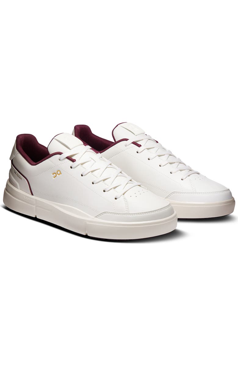 On THE ROGER Centre Court Tennis Sneaker, Main, color, Ivory/ Maroon