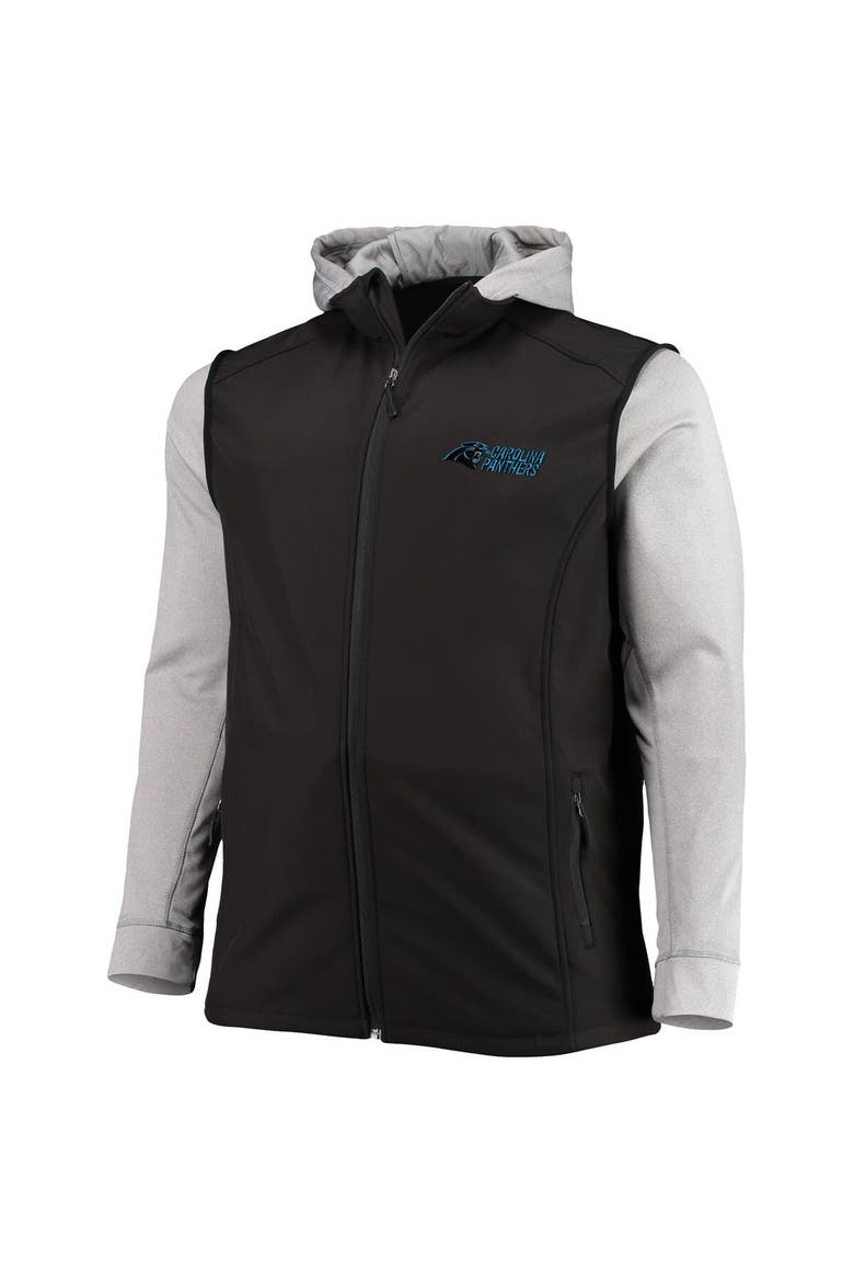 Men's Dunbrooke Black/Gray Carolina Panthers Big & Tall Alpha Full-Zip Hoodie Jacket, Alternate, color, Black