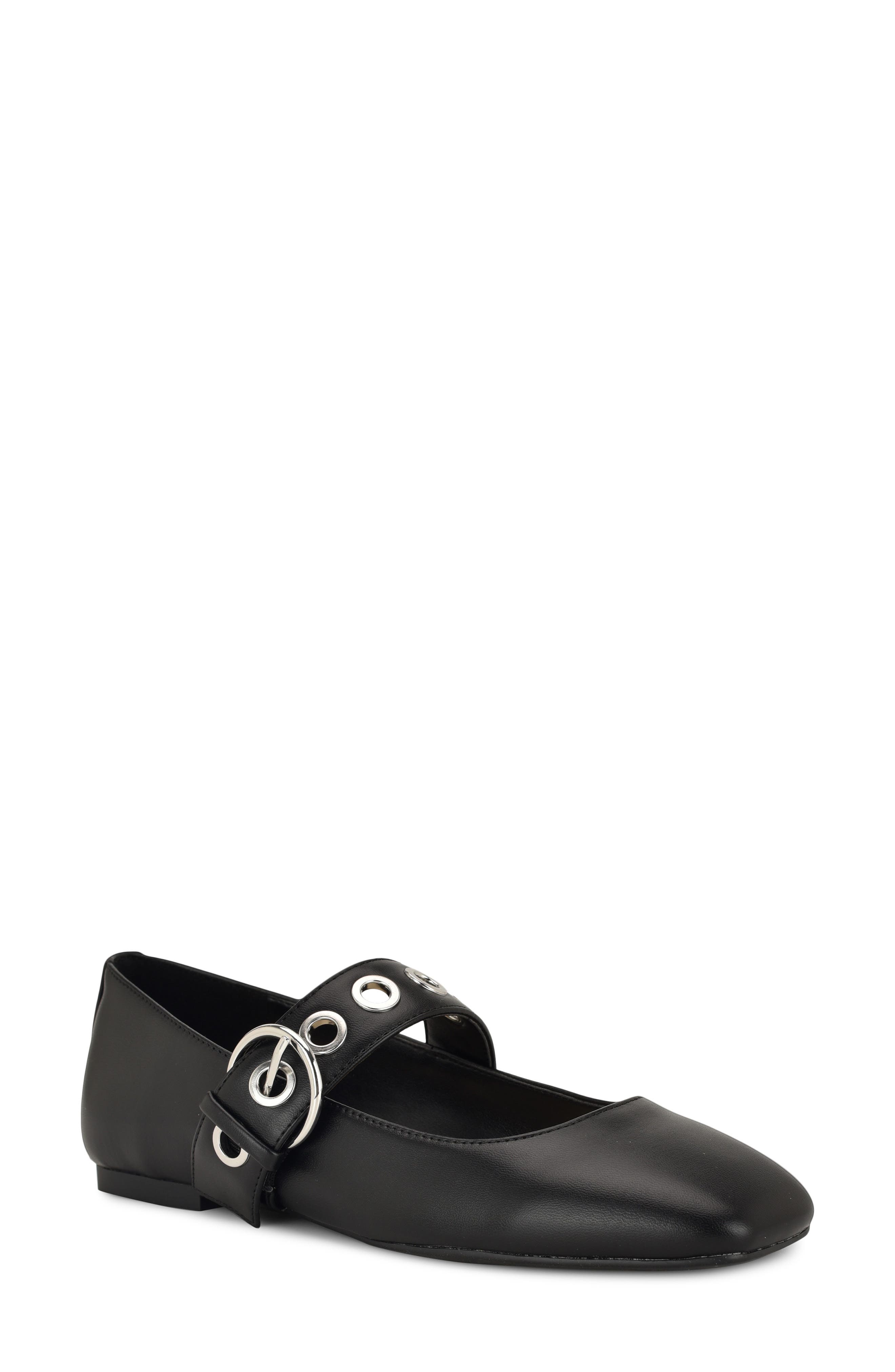 Nine West Kebba Mary Jane Flat, Main, color, Black