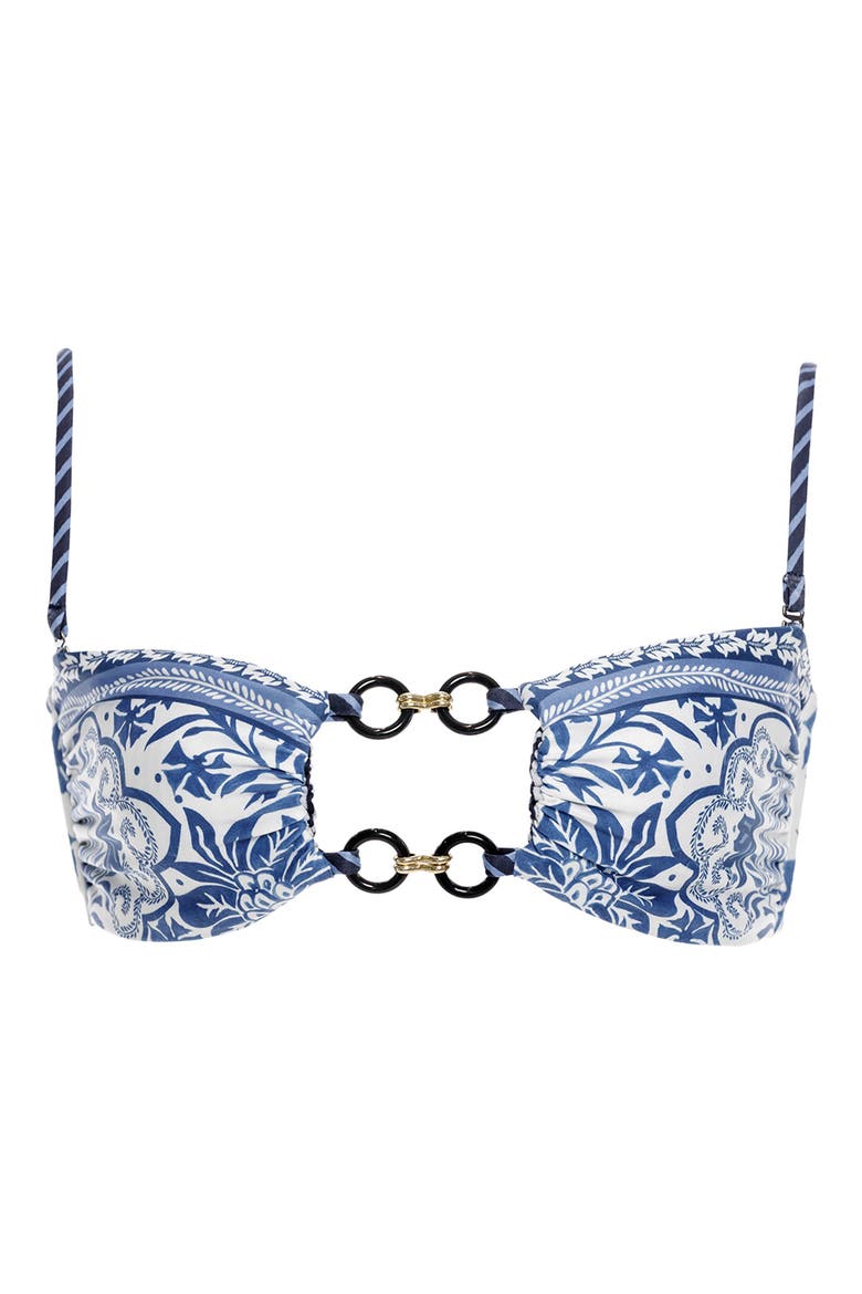 Lace Batik Ring Bikini Top, Alternate, color, BLUE