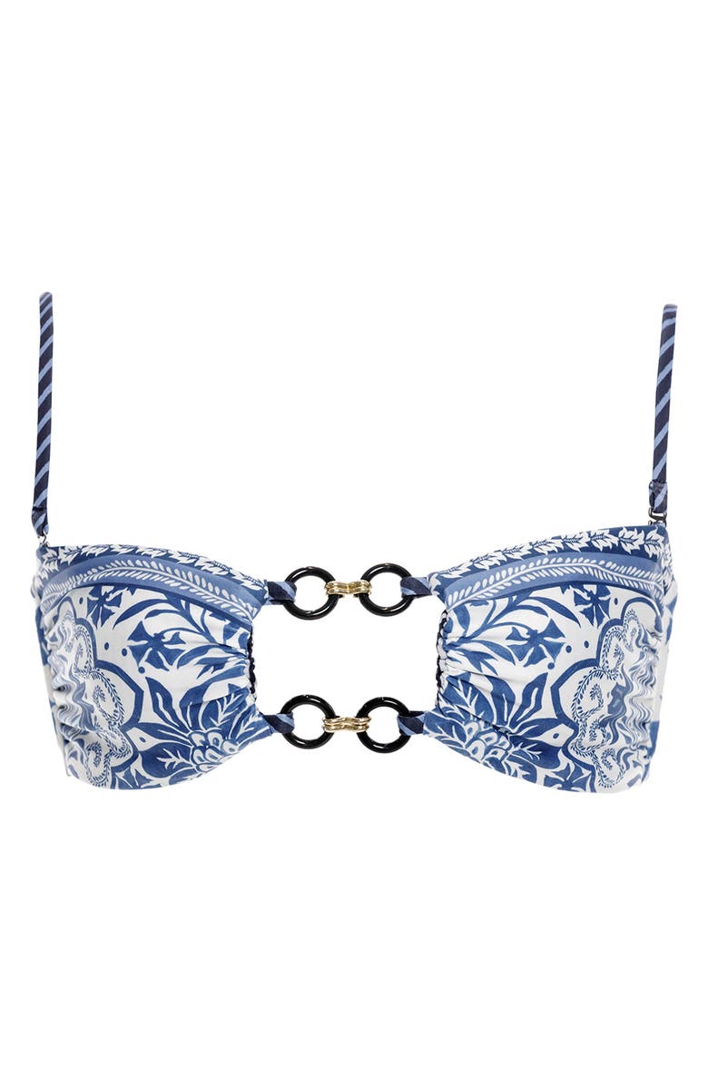 Agua Bendita Lace Batik Ring Bikini Top, Alternate, color, Blue