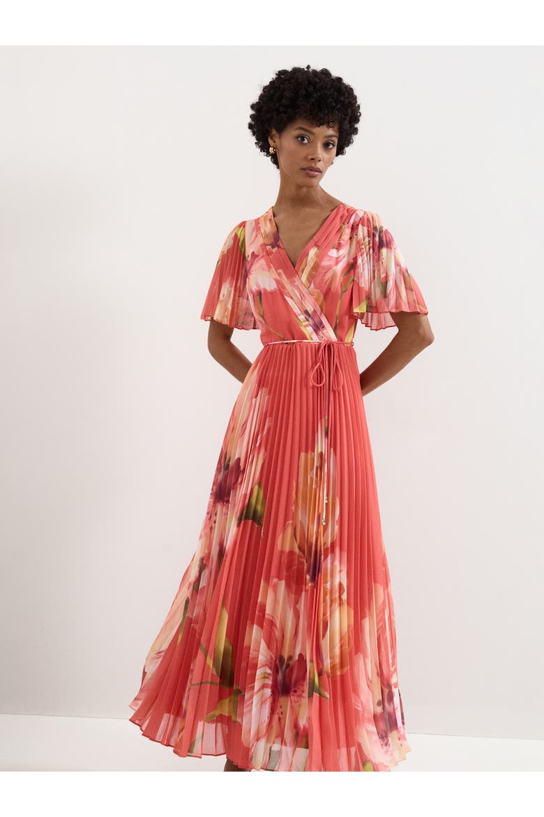 Abigail Wrap Dress, Alternate, color, Orange
