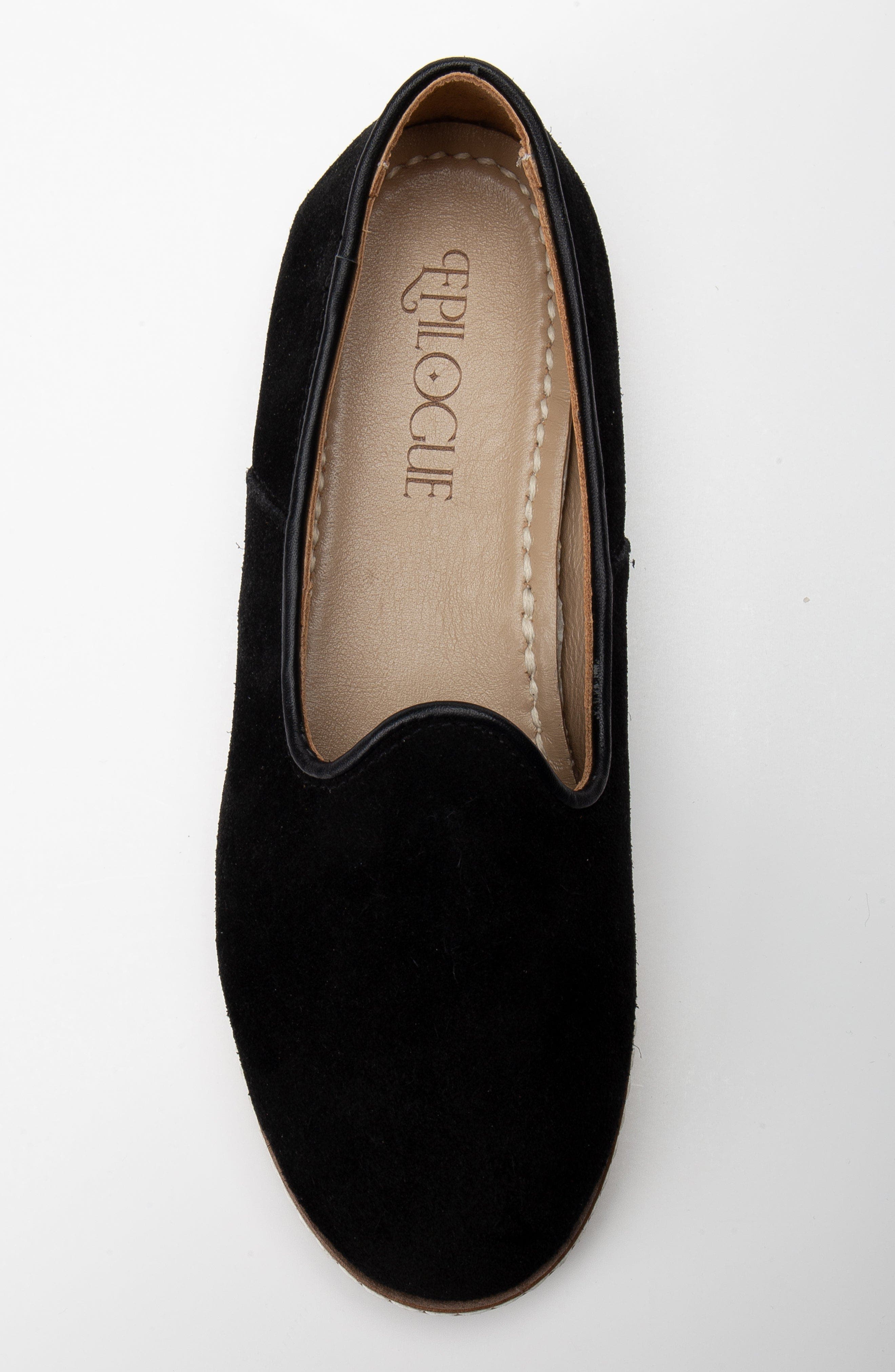 Istanbul Suede Leather Slip On Flats, Alternate, color, Black Suede Leather