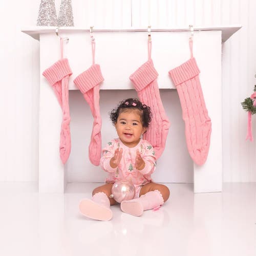 Sweet Wink Nutcracker Trellis Christmas Long Sleeve Romper In Pink