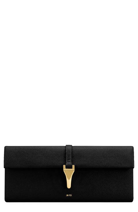 Zaria Pebbled Faux Leather Clutch