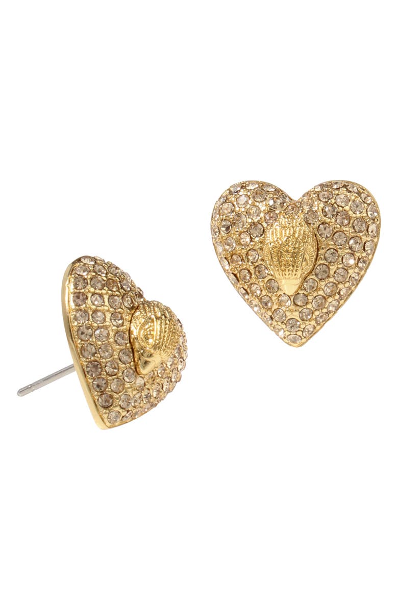 Kurt Geiger London Pavé Heart Stud Earrings, Alternate, color,