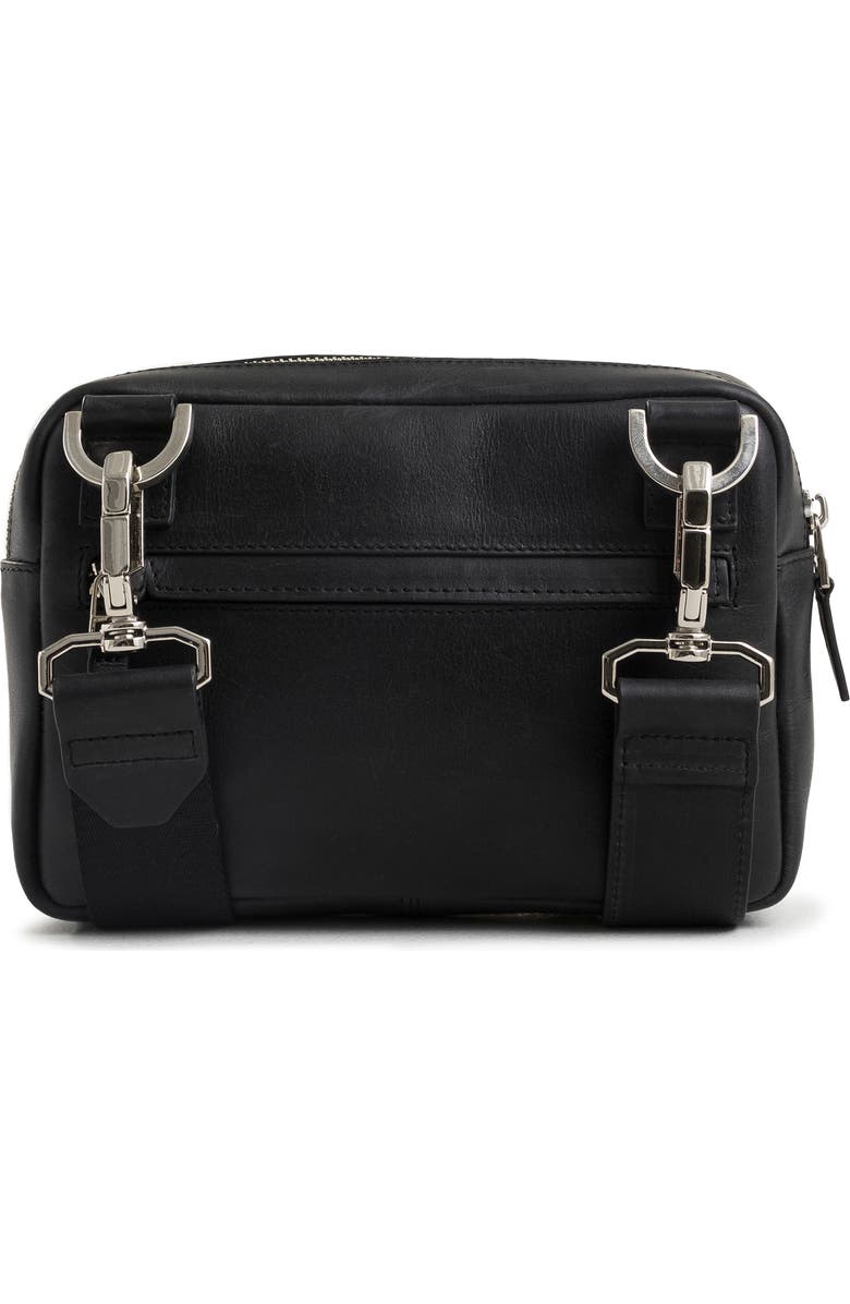 Velez Bright Leather Crossbody Bag with Suede Detail, Alternate, color, Black