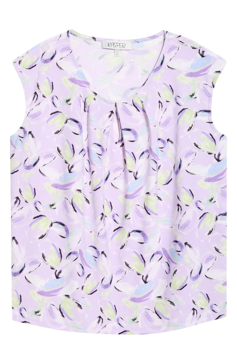 KASPER Print Cap Sleeve Top, Alternate, color, Lavndr Mist