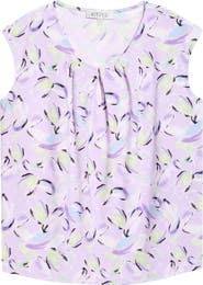 KASPER Print Cap Sleeve Top