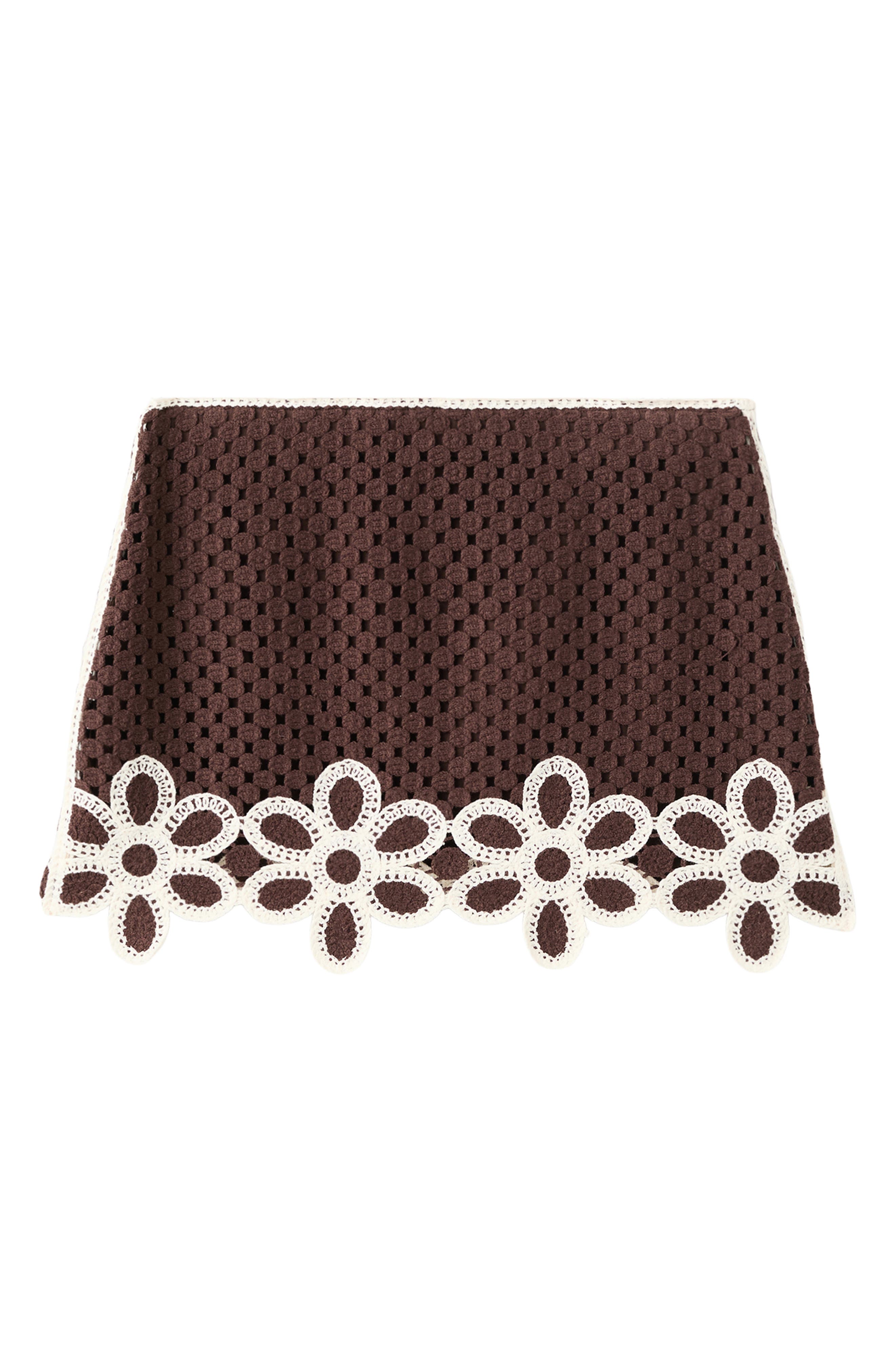 Floral Crochet Stitch Miniskirt