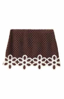 Floral Crochet Stitch Miniskirt