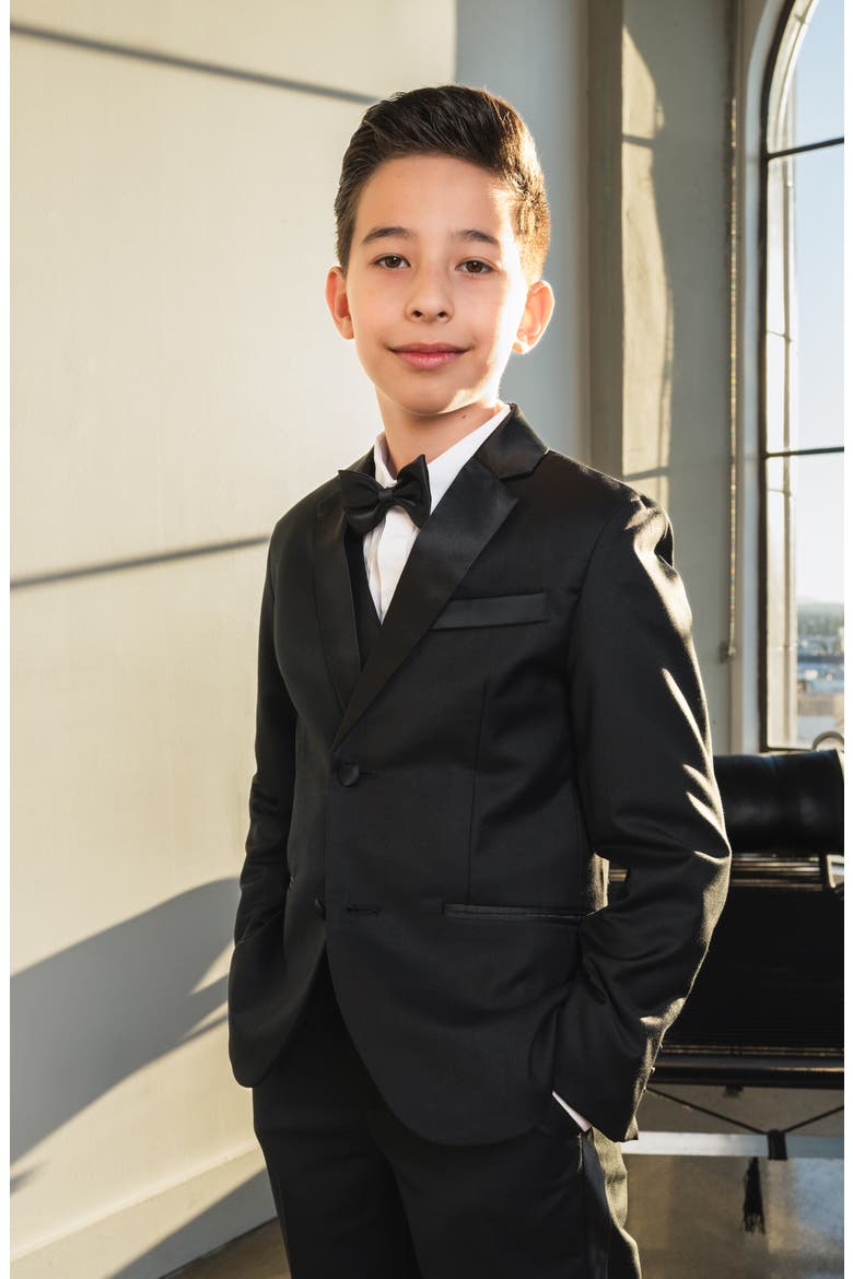 Kids' 007 5-Piece Slim Fit Tuxedo, Alternate, color, Black