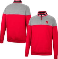COLOSSEUM Men's Colosseum Heathered Gray/Scarlet Nebraska Huskers Be the Ball Quarter-Zip Top