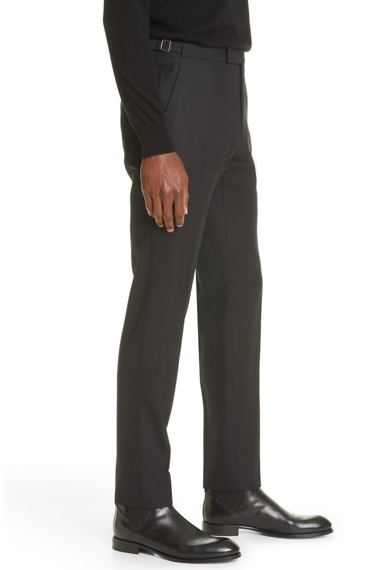 Achillfarm Merino Wool Trousers, Alternate, color, BLACK