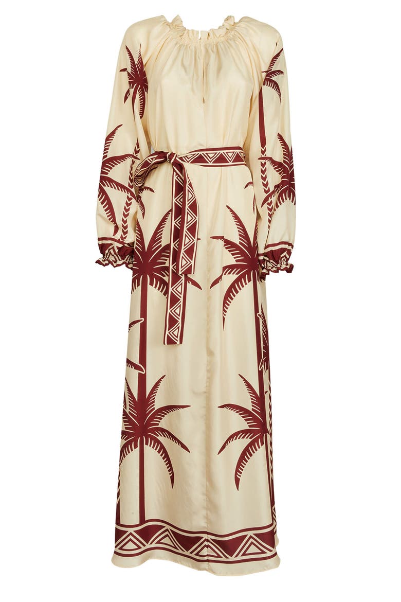 Cerere Dress Placée Date Palms Ivory, Alternate, color, Date Palms Placée Ivory
