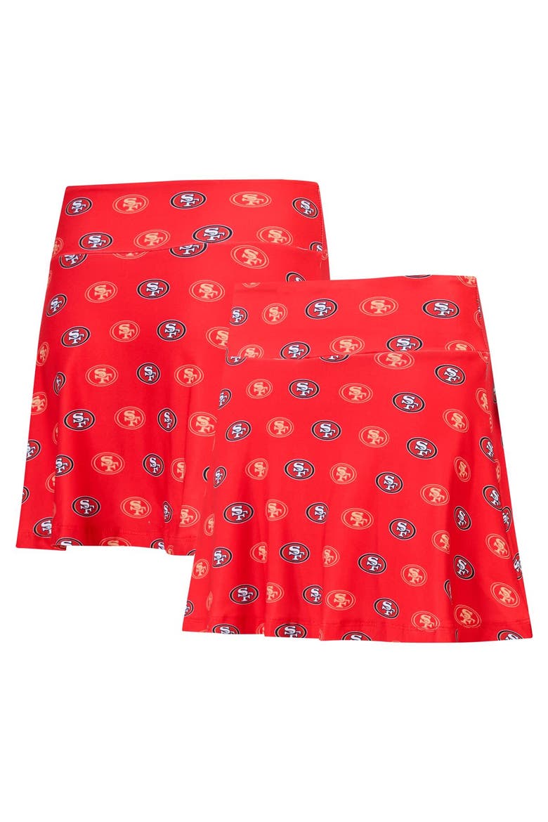 Women's Concepts Sport Scarlet San Francisco 49ers Record Allover Print Knit Sleep Skort, Alternate, color, Scarlet
