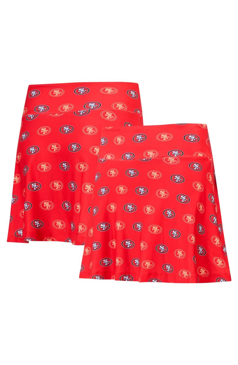 CONCEPTS SPORT Women's Concepts Sport Scarlet San Francisco 49ers Record Allover Print Knit Sleep Skort, Alternate, color, Scarlet