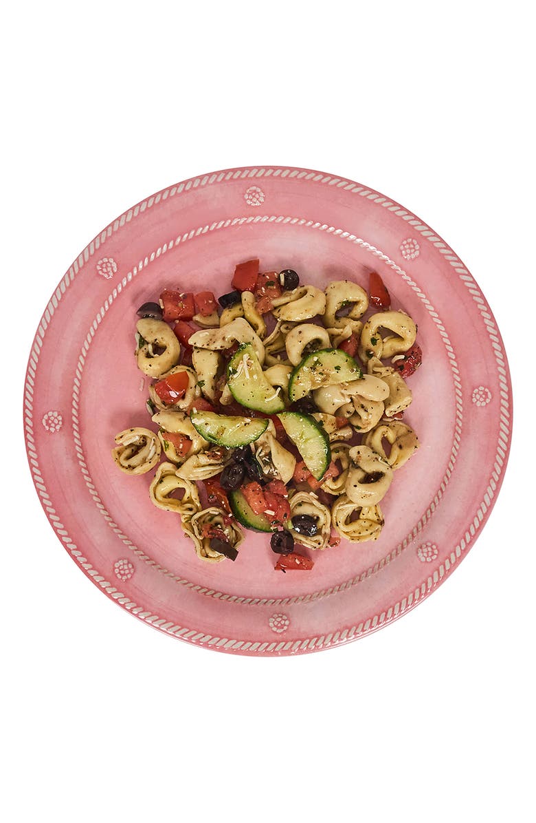 Juliska Berry & Thread Set of 4 Melamine Dinner Plates, Alternate, color, Coral