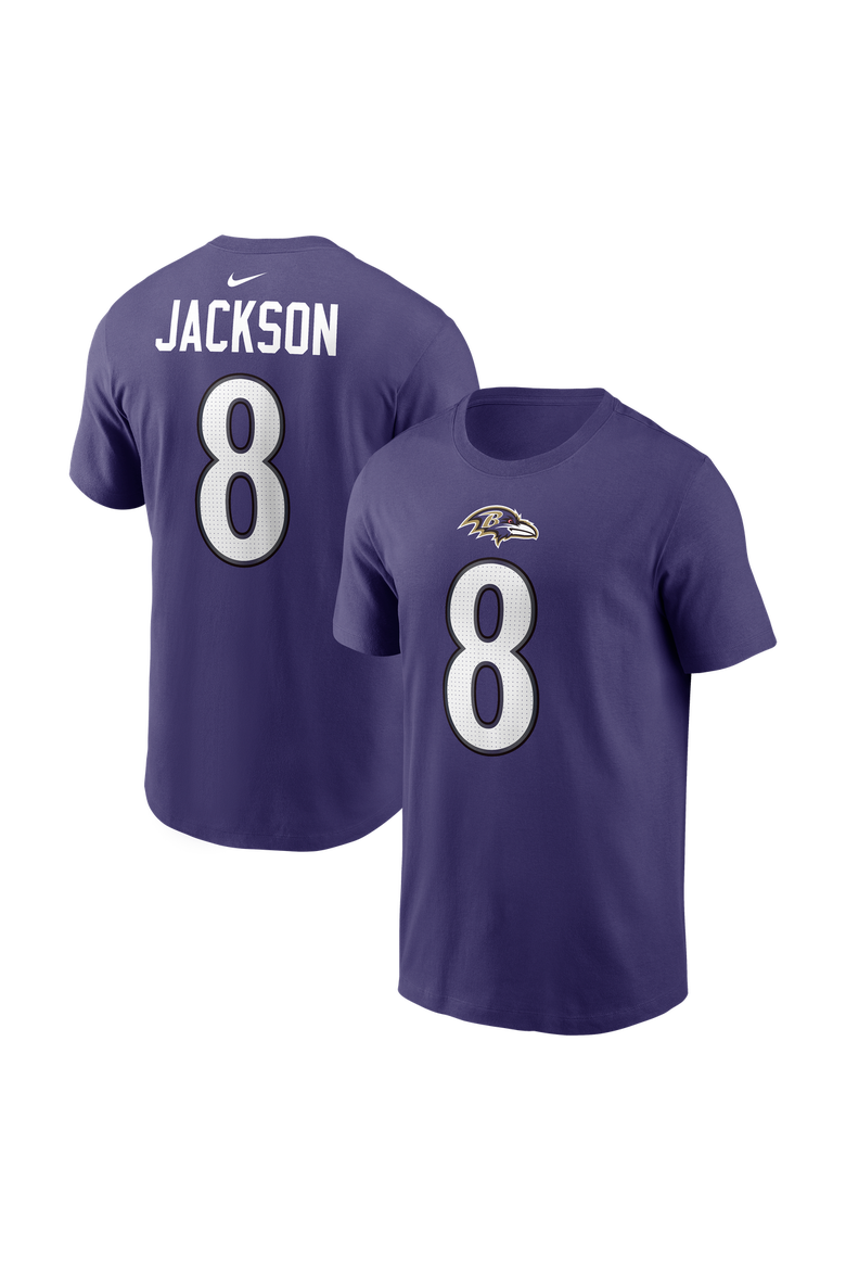 Men's Nike Lamar Jackson Purple Baltimore Ravens Name & Number T-Shirt, Main, color, Purple