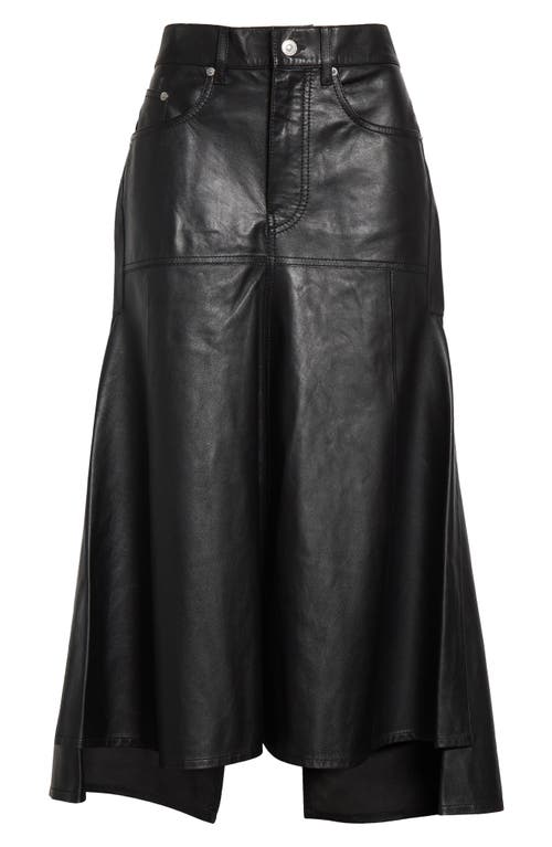 VICTORIA BECKHAM VICTORIA BECKHAM PANELED LEATHER MIDI SKIRT