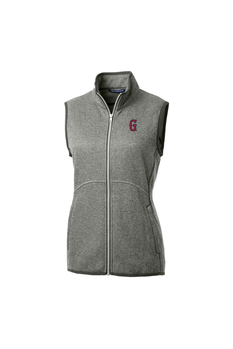 Women's Cutter & Buck  Heather Gray Greenville Drive Mainsail Sweater Knit Full-Zip Vest, Alternate, color, Heather Gray