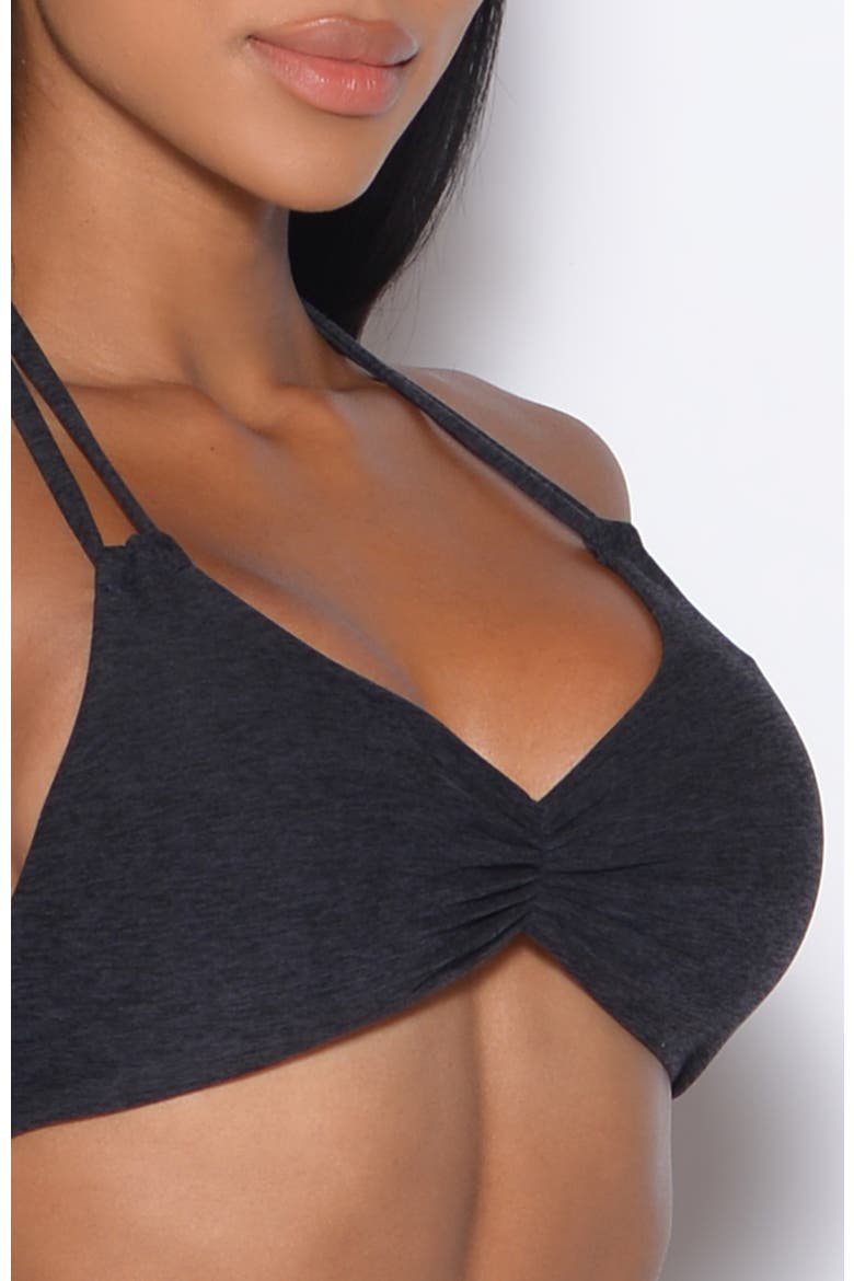 Butterfly Sports Bra, Alternate, color, Heathered Black
