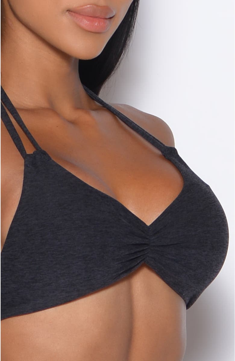 Bombshell Sportswear Butterfly Sports Bra, Alternate, color, Heathered Black