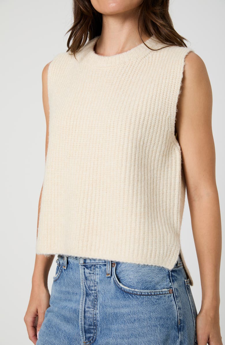 French Connection Chunky Cable Knit Sweater Vest, Alternate, color, Sand
