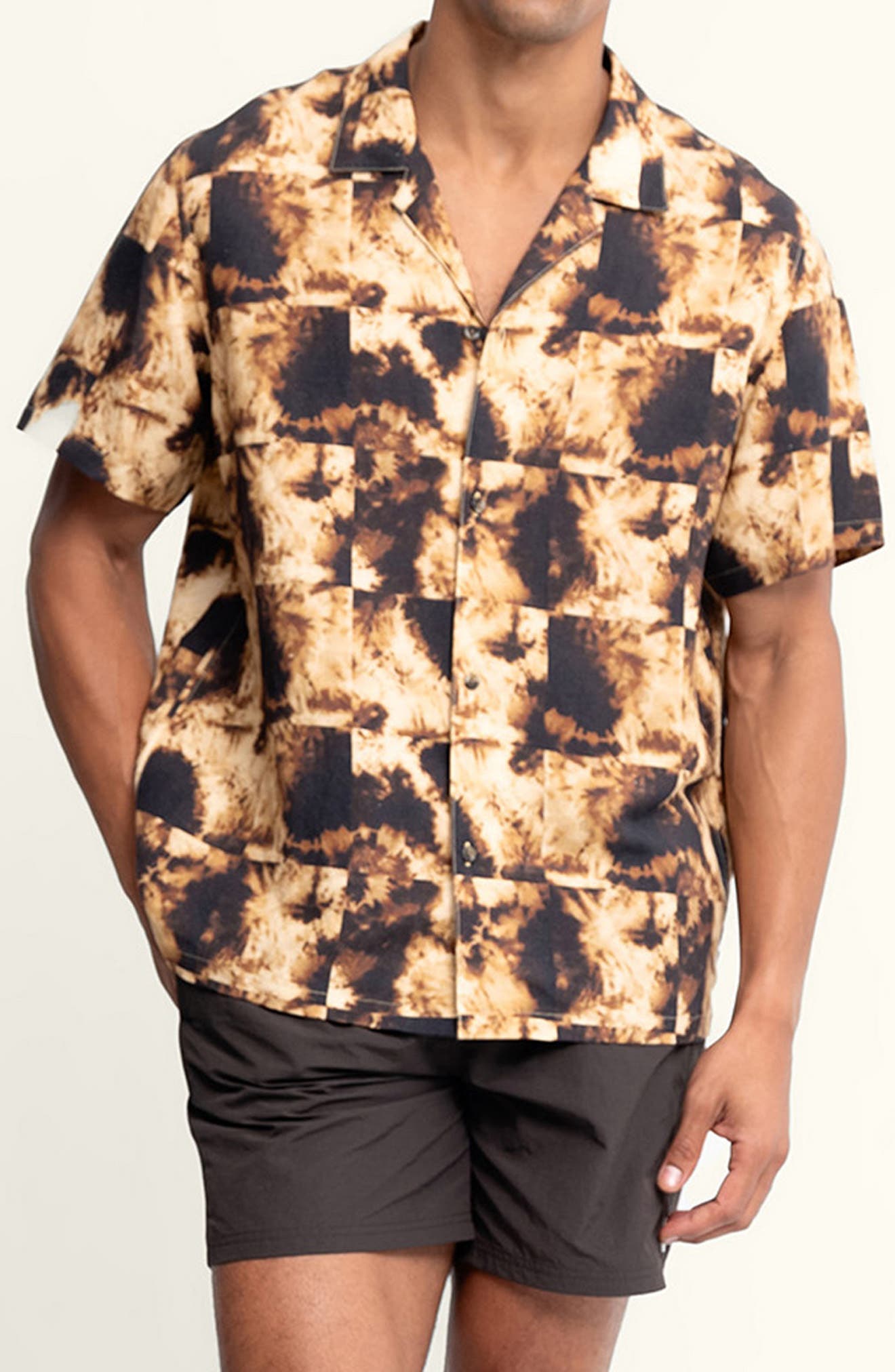 Alex Printed Linen Blend Camp Shirt - image 3