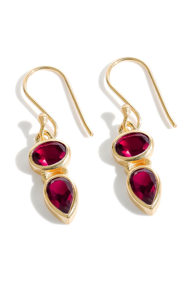 Goldtone Drop Earrings, Alternate, color, PINK