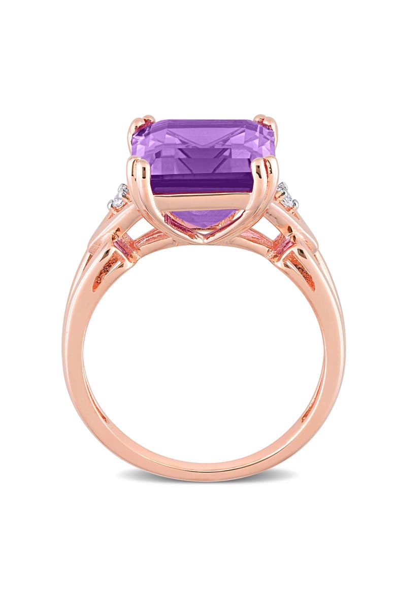 Gemstones & White Topaz Cocktail Ring, Alternate, color, Amethyst/Rose-Plated