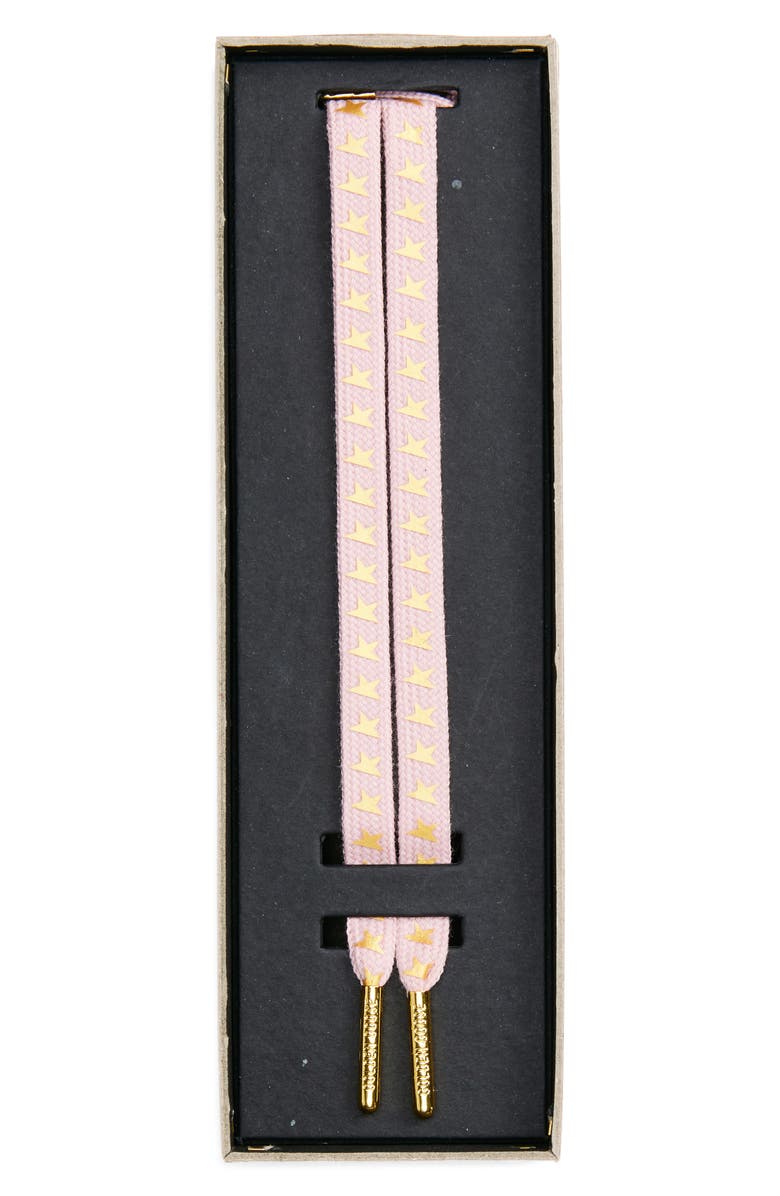 Golden Goose Star Print Shoelaces, Main, color, Old Pink/ Gold