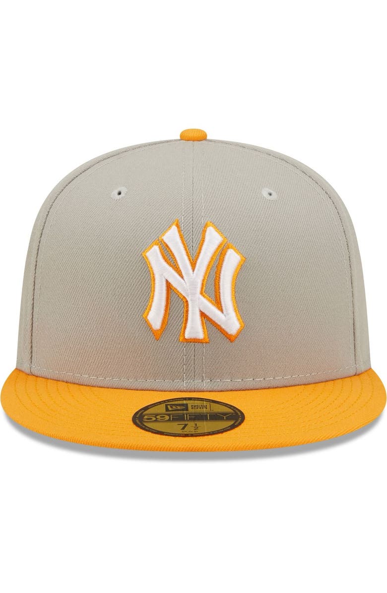 New Era Men's New Era Gray/Orange New York Yankees 2009 World Series Cooperstown Collection Undervisor 59FIFTY Fitted Hat, Alternate, color, 