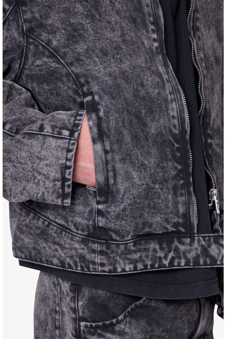Moto Denim Jacket, Alternate, color, VINTAGE BLACK