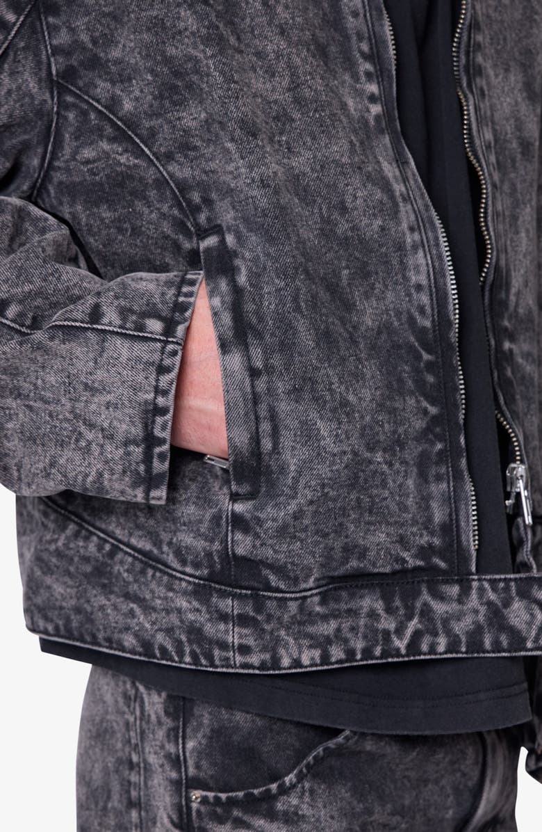 mnml Moto Denim Jacket, Alternate, color, Vintage Black