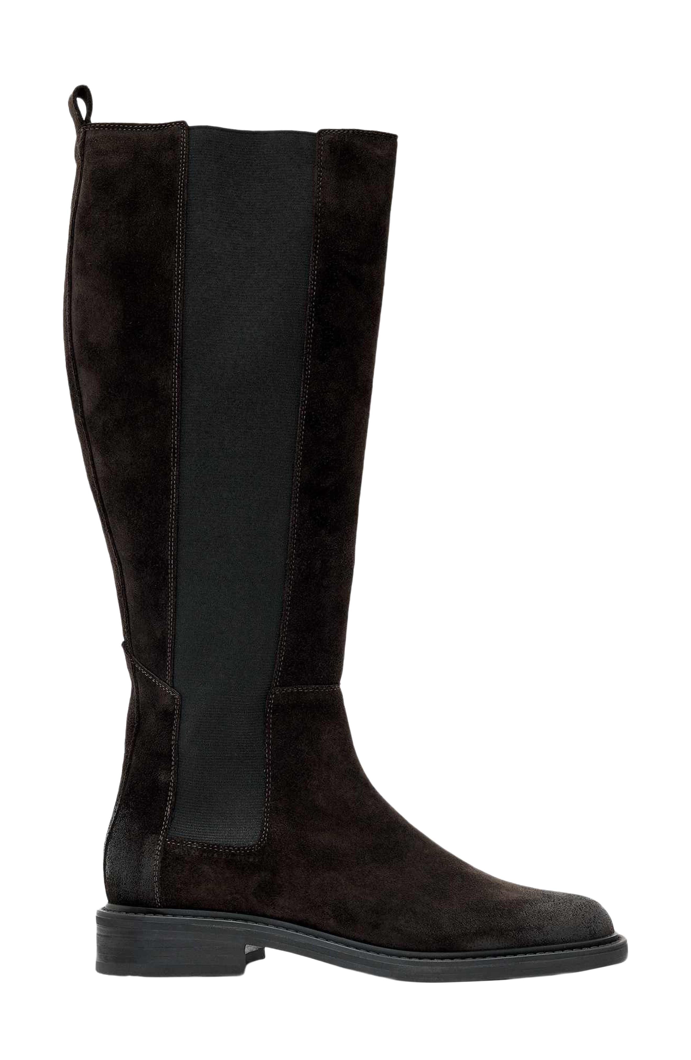AllSaints Bales Suede Knee High Boot (Women) | Nordstrom