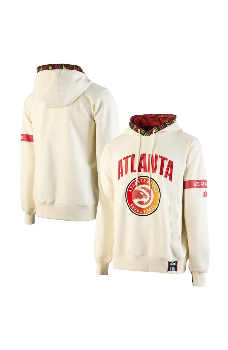 Two Hype Men's NBA x Two Hype Cream Atlanta Hawks Culture & Hoops Collection Premium Pullover Hoodie, Main, color,