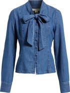 Treasure & Bond Pussybow Chambray Shirt