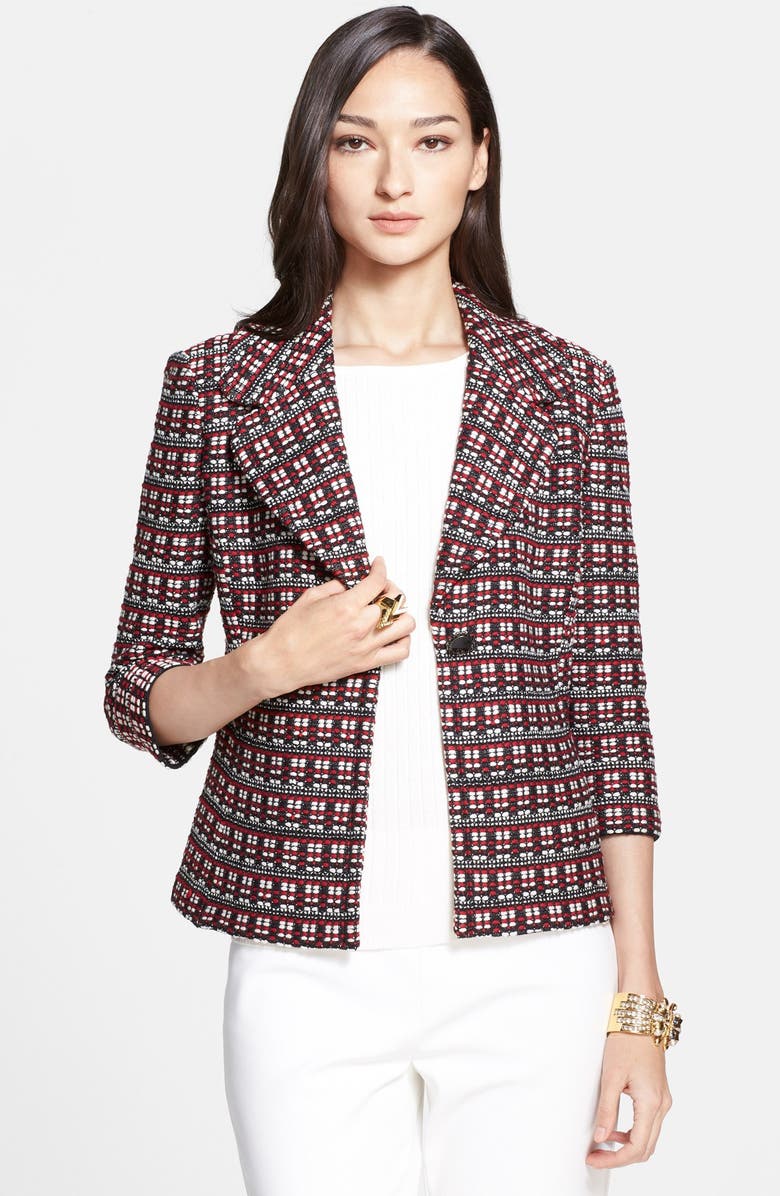 St. John Collection Tri-Tone Cord Knit Jacket, Main, color, 