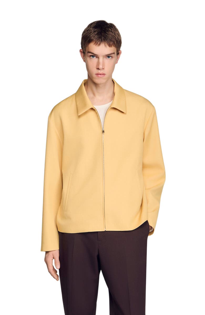 SANDRO Zip-up jacket, Main, color, Light Yellow